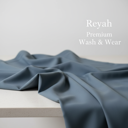 Reyah Premium Wash & Wear ā Steel Blue Fabric for Men